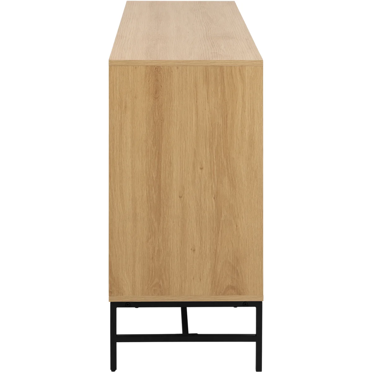 Albany Wide Chest of 6 Drawers in Oak/Black Legs - Oak & Black – image 4