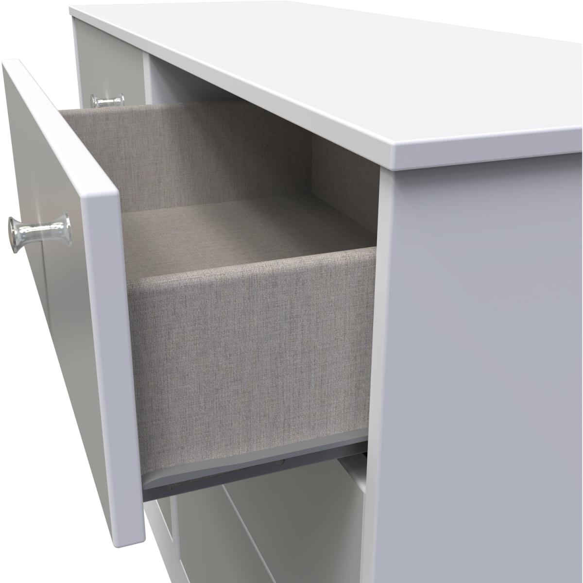 Padstow Ready Assembled 6 Drawer Midi Chest - Uniform Gloss & White – image 5