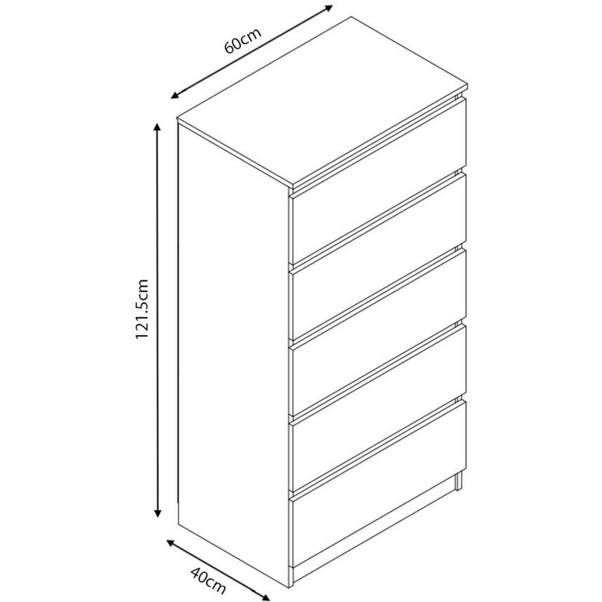 Carlton 5 Drawer Chest - Black – image 2