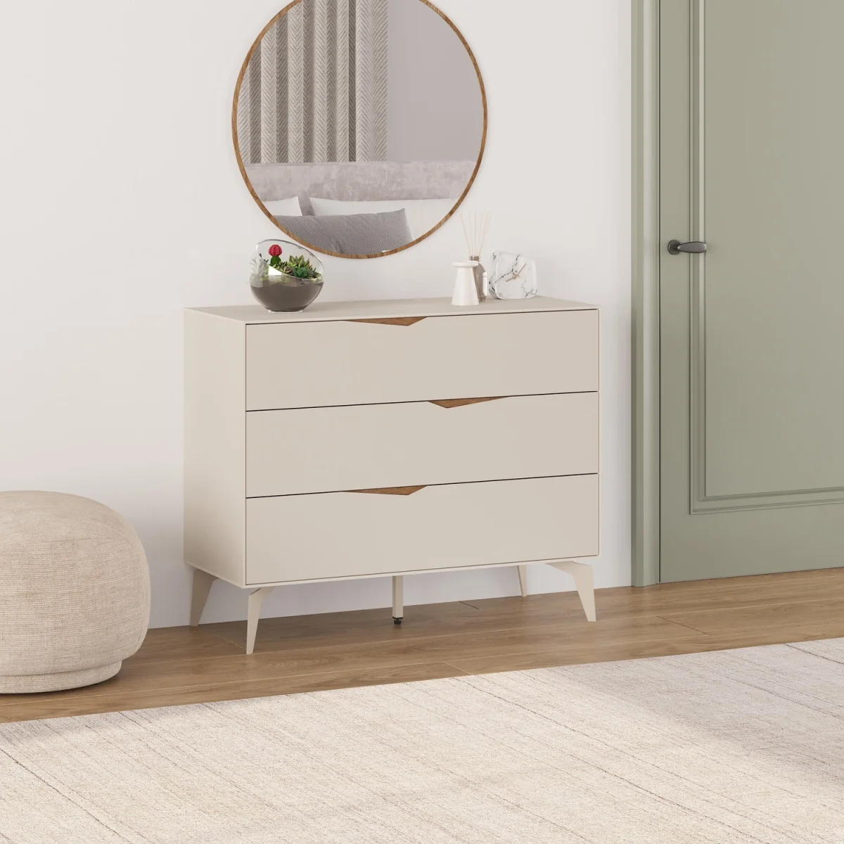 Decortie Jaden Three Drawer Chest Of Drawers - Sandstone – image 3