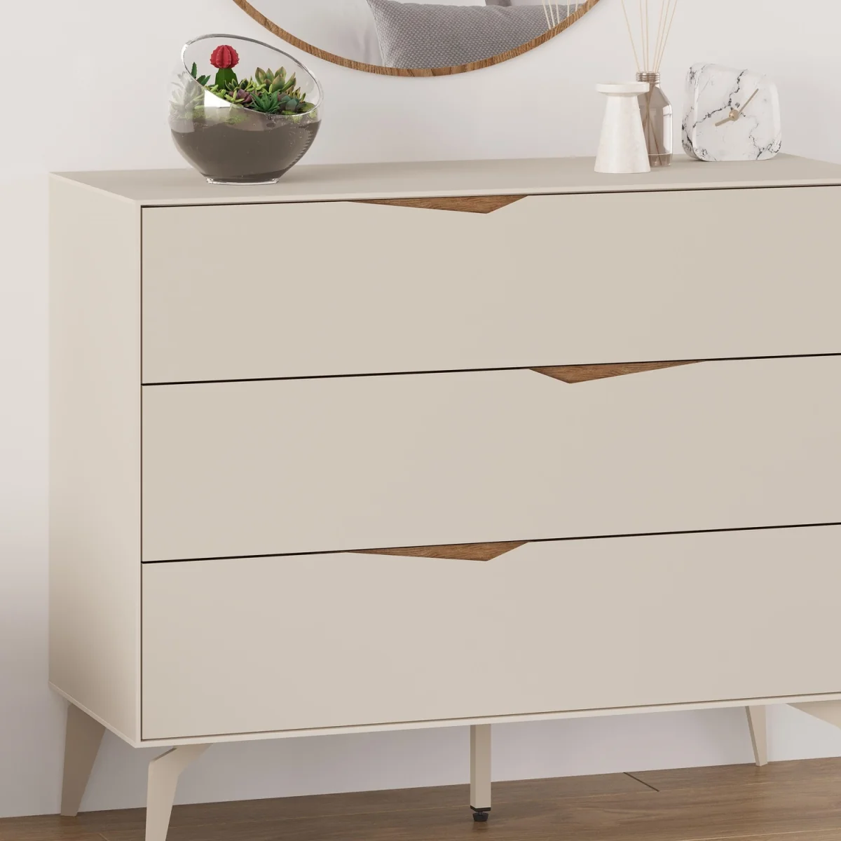 Decortie Jaden Three Drawer Chest Of Drawers - Sandstone – image 4