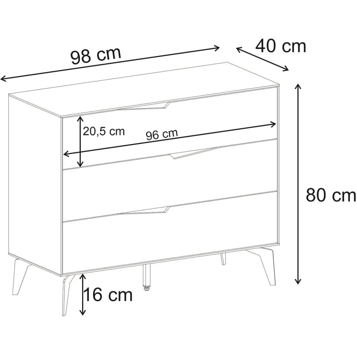 Decortie Jaden Three Drawer Chest Of Drawers - Sandstone – image 5