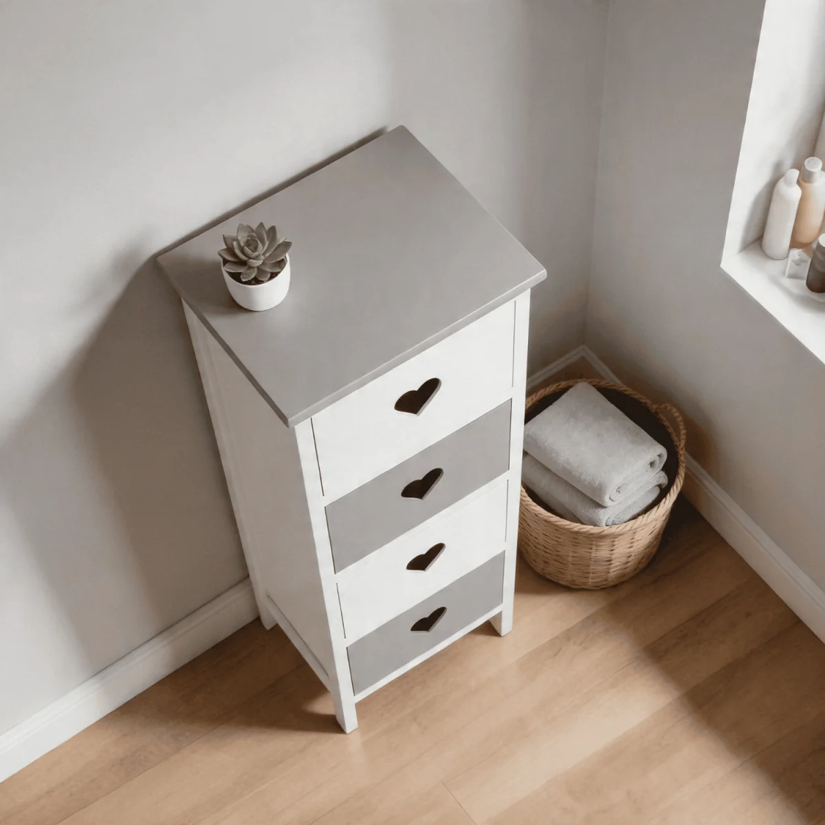 Heartswood White and Grey Assembled Storage Unit with Drawers - White – image 4