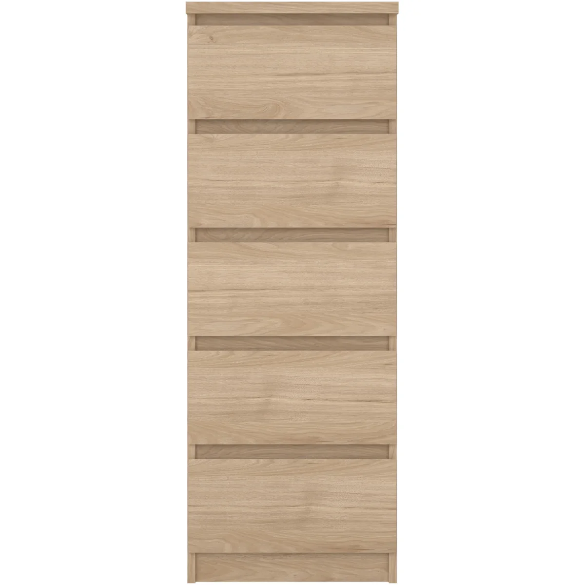 Naia Narrow Chest of 5 Drawers in White High Gloss - Grey and White High Gloss – image 11