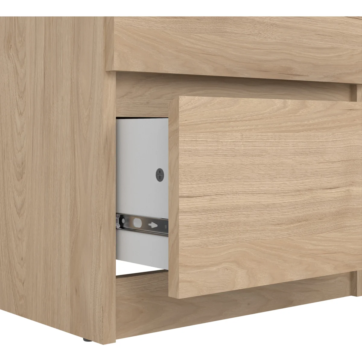 Naia Narrow Chest of 5 Drawers in White High Gloss - Grey and White High Gloss – image 16