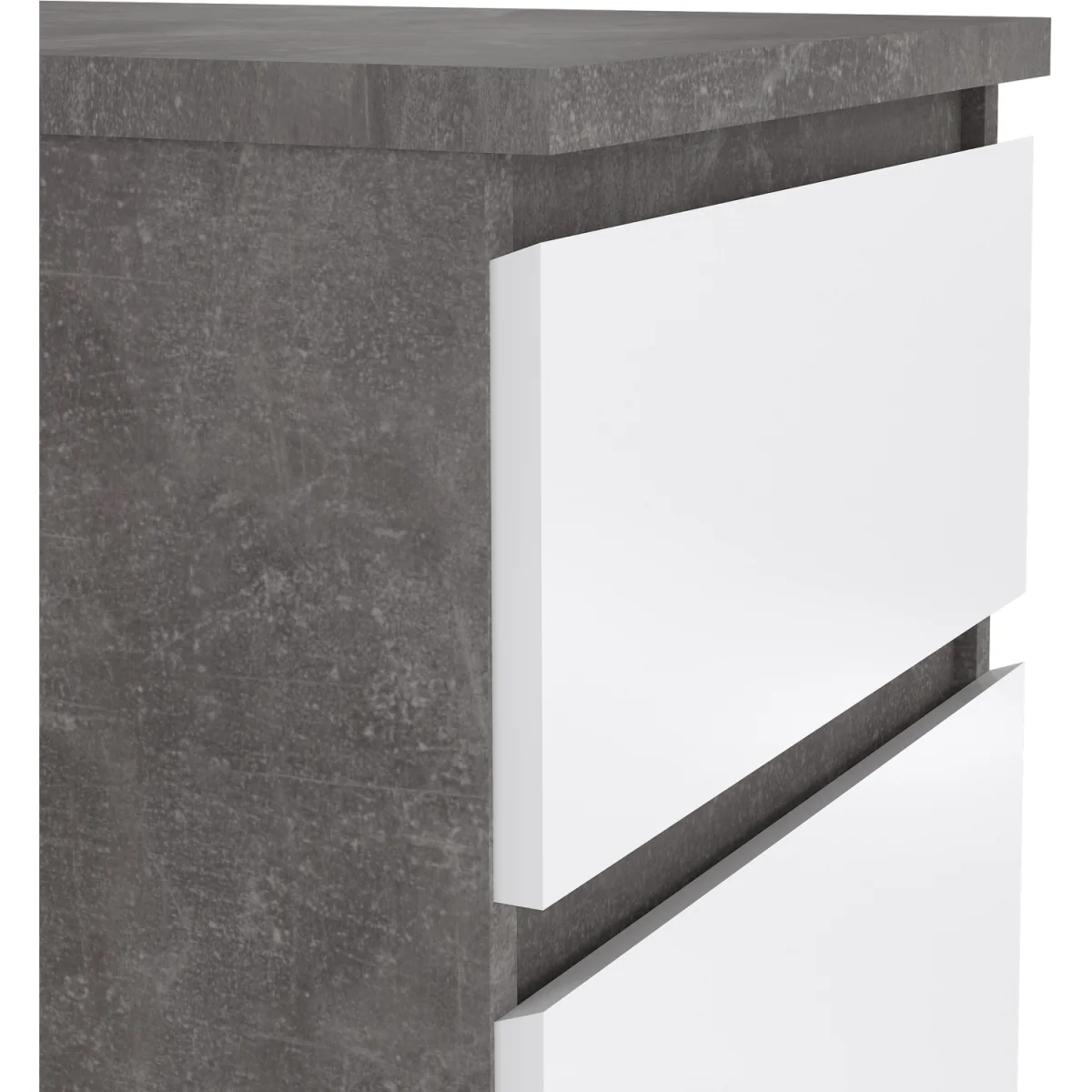 Naia Narrow Chest of 5 Drawers in White High Gloss - Grey and White High Gloss – image 21