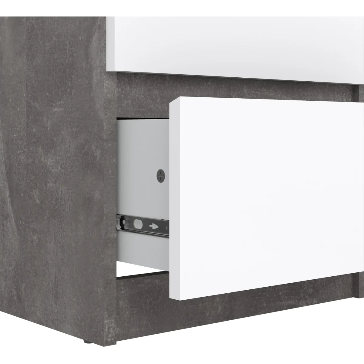 Naia Narrow Chest of 5 Drawers in White High Gloss - Grey and White High Gloss – image 22