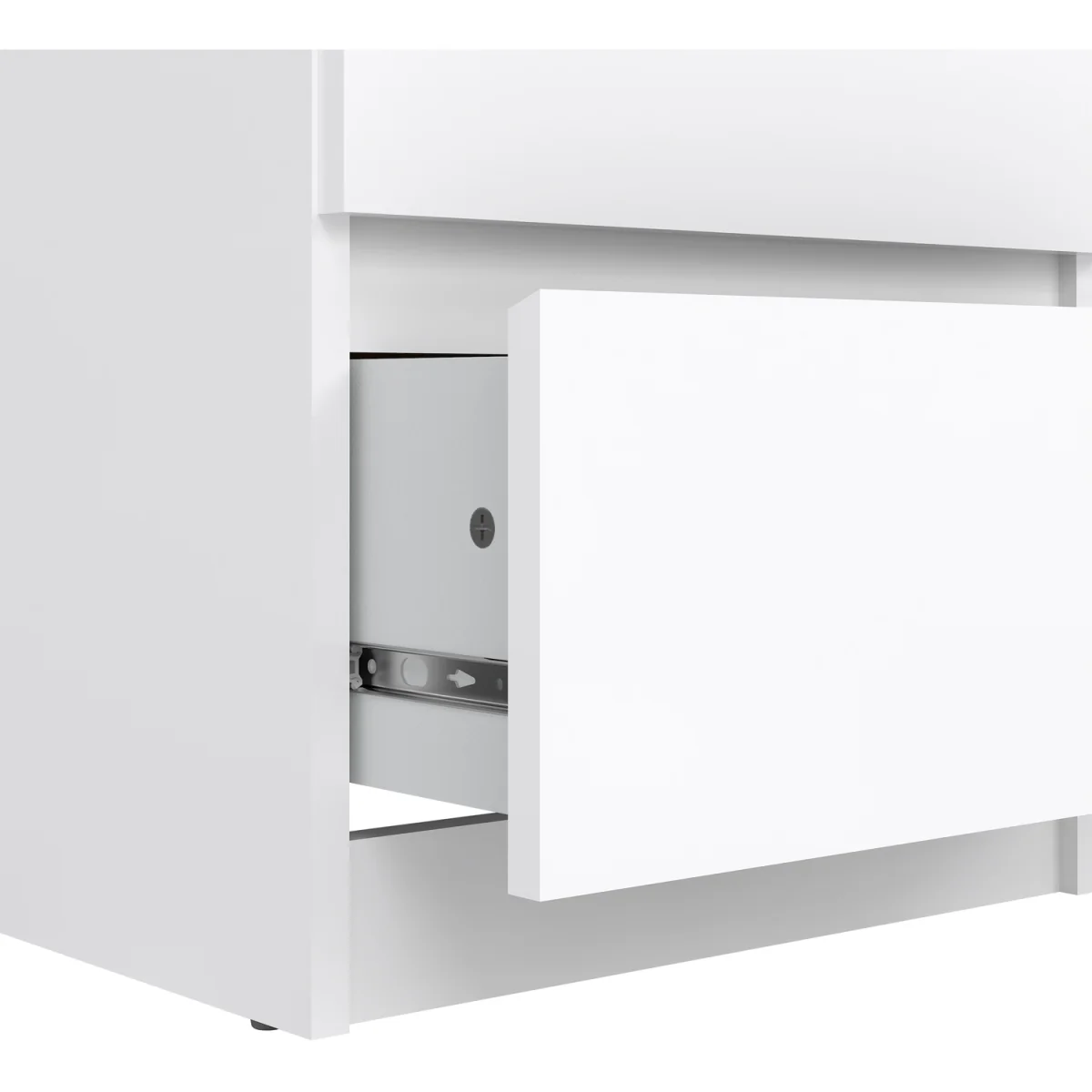 Naia Narrow Chest of 5 Drawers in White High Gloss - Grey and White High Gloss – image 8