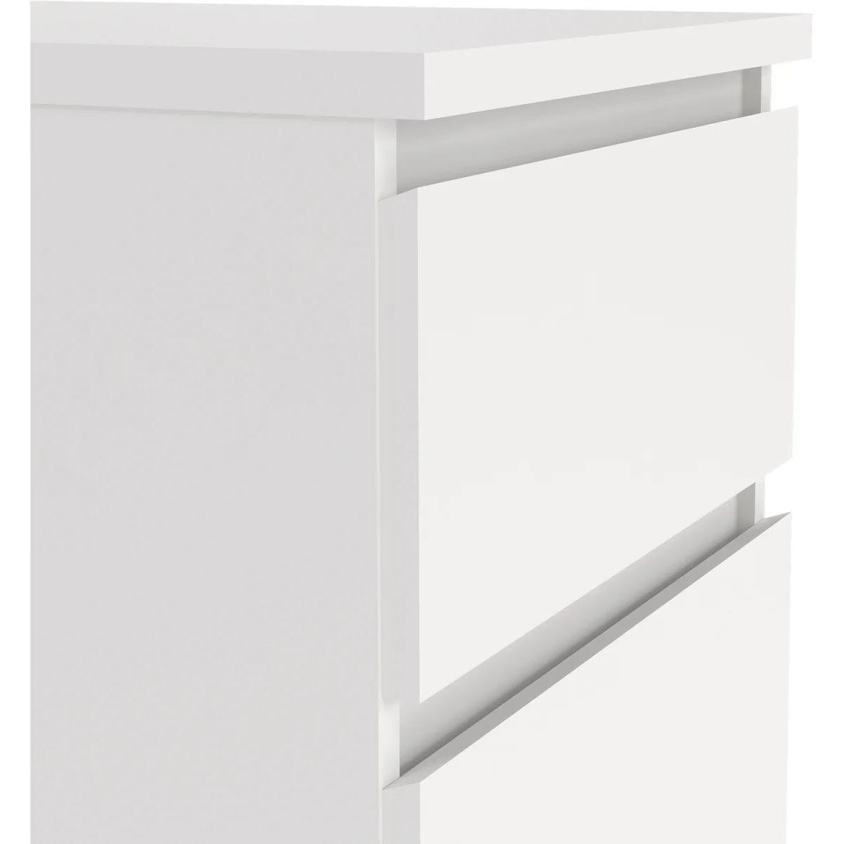 Naia Narrow Chest of 5 Drawers in White High Gloss - Grey and White High Gloss – image 9