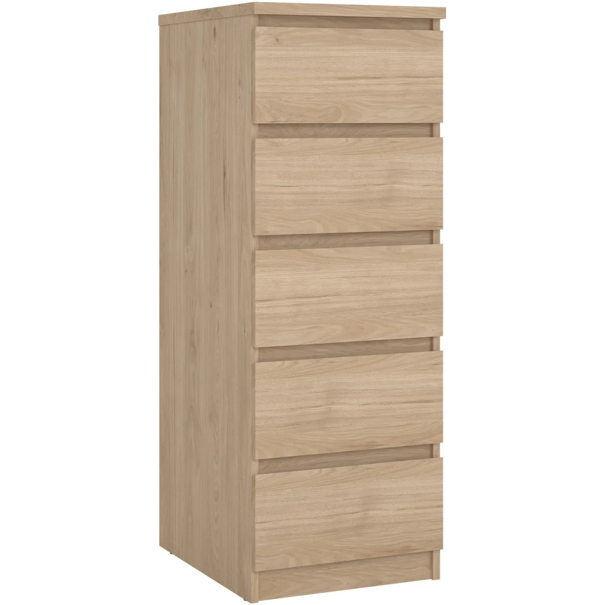 Naia Narrow Chest of 5 Drawers in White High Gloss - Grey and White High Gloss – image 10