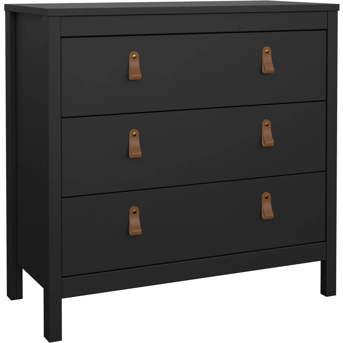 Barcelona Chest 3 Drawers in Cashmere - Matt Black – image 3