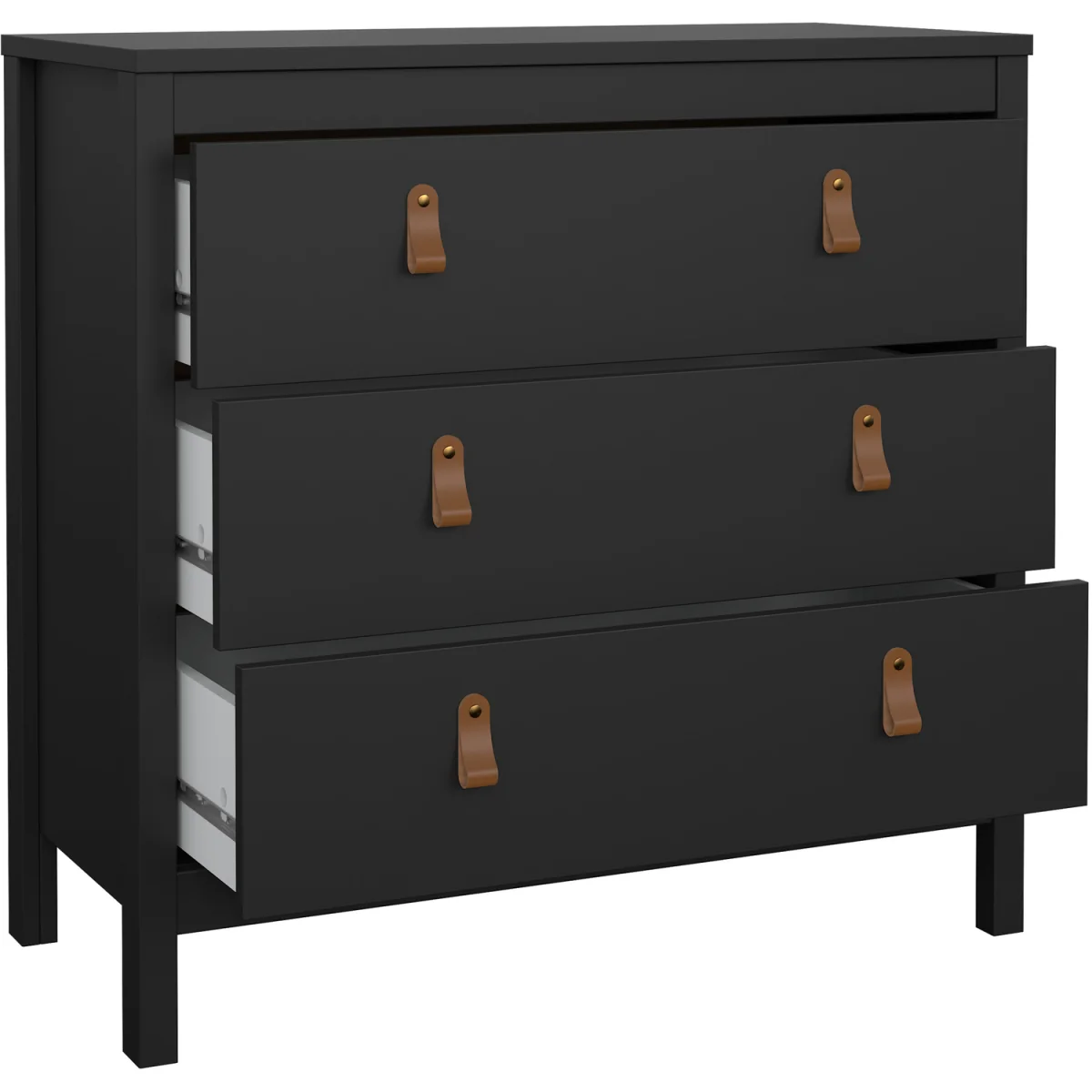 Barcelona Chest 3 Drawers in Cashmere - Matt Black – image 6