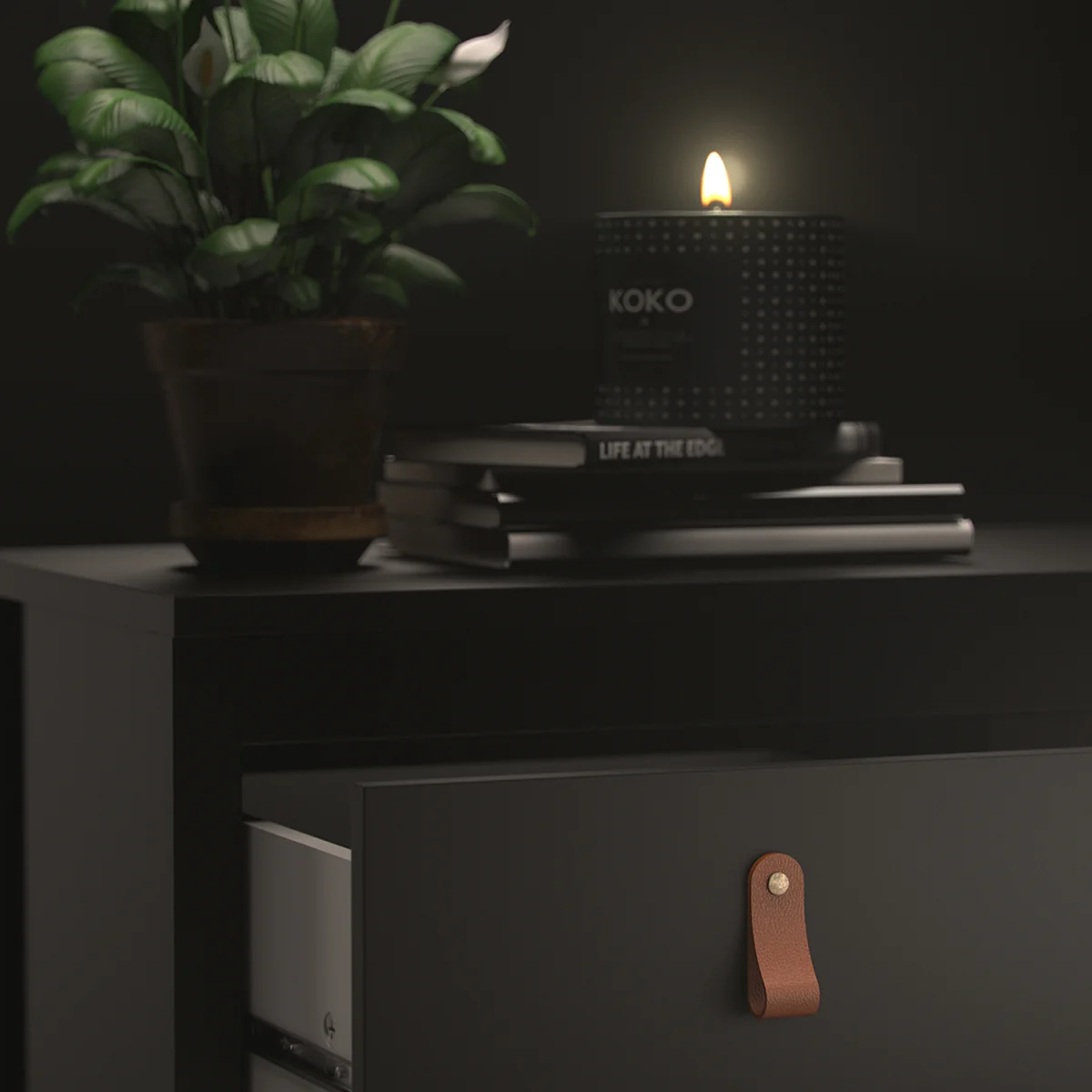 Barcelona Chest 3 Drawers in Cashmere - Matt Black – image 9