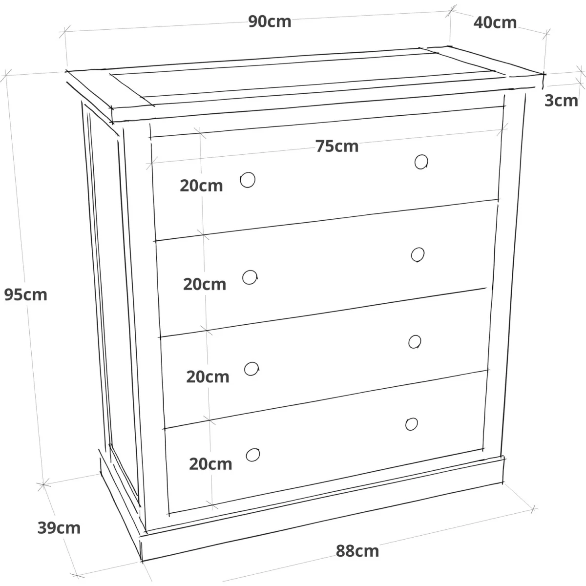 Castelli 4 Drawer Chest - White / Brass – image 8
