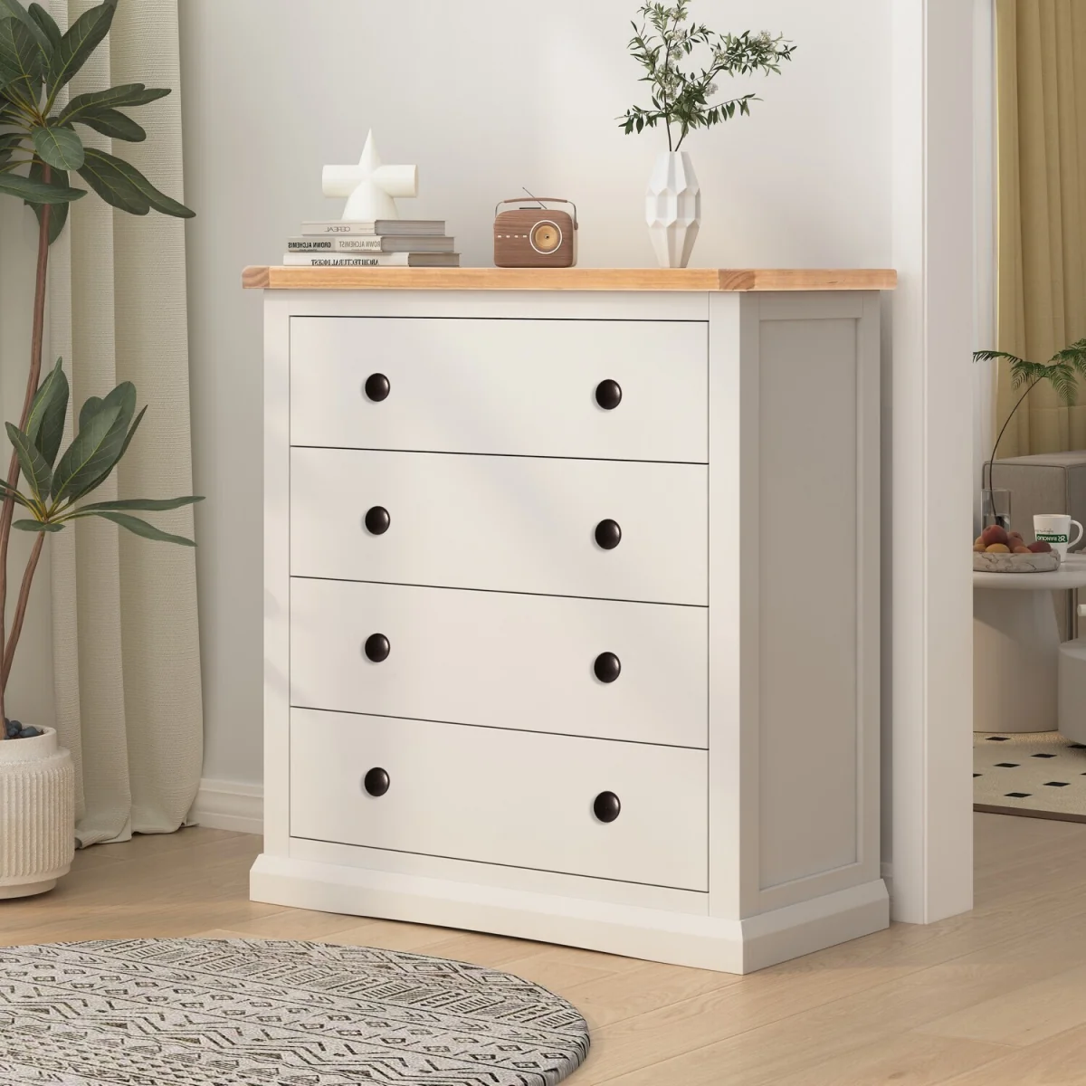 Castelli 4 Drawer Chest - White / Brass – image 1