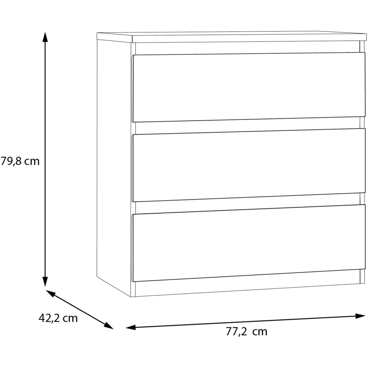 Edmore 3 Drawer Chest - Mauvella Oak – image 36