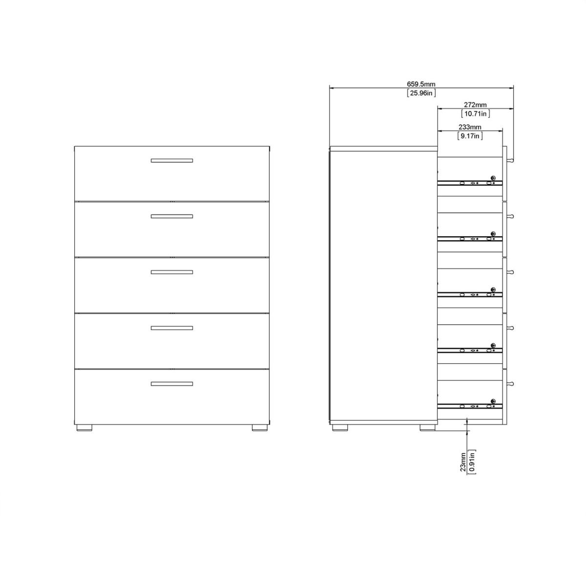 Pepe Chest of 5 Drawers - Truffle Oak – image 11
