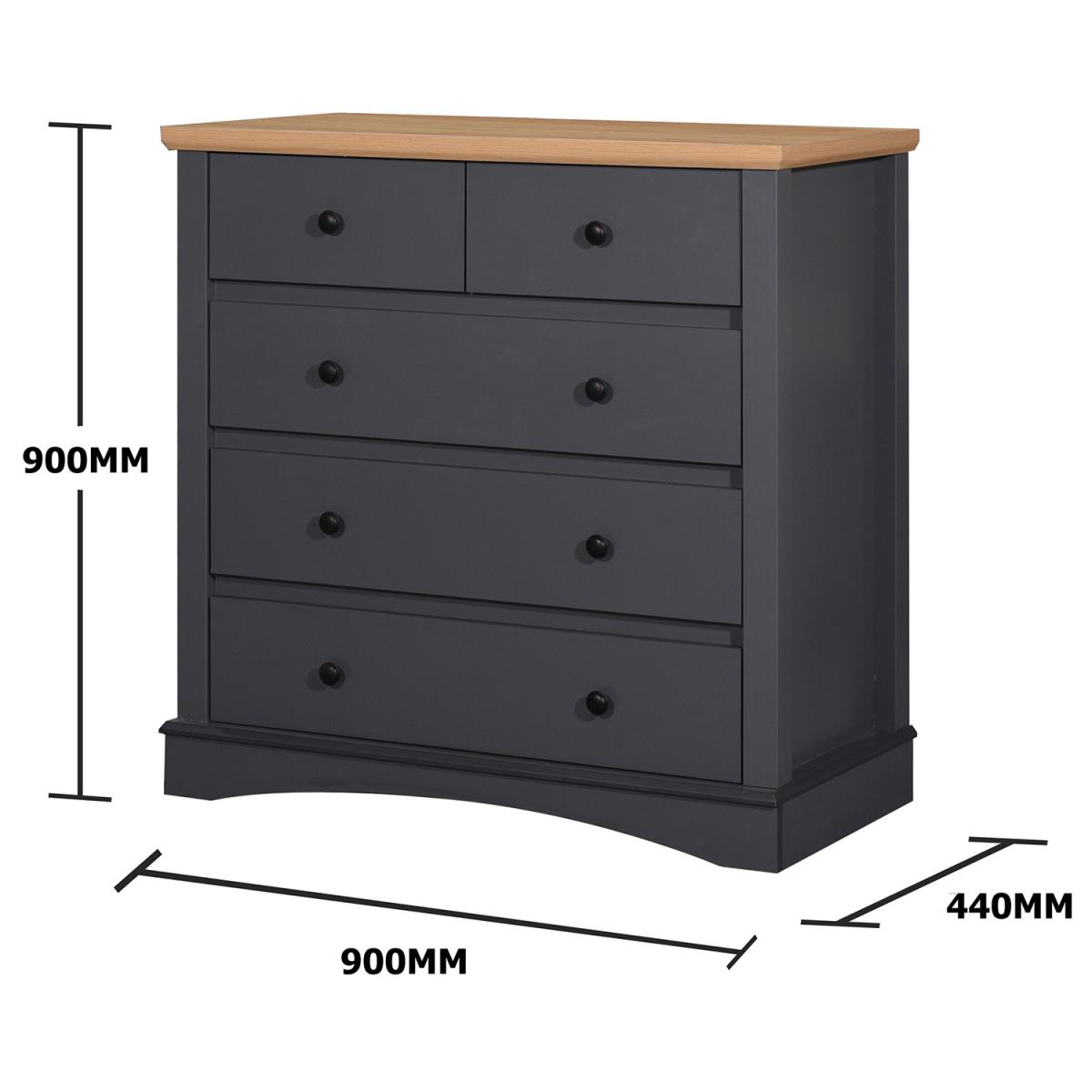Carden Five Drawer Chest - Dark Grey – image 7