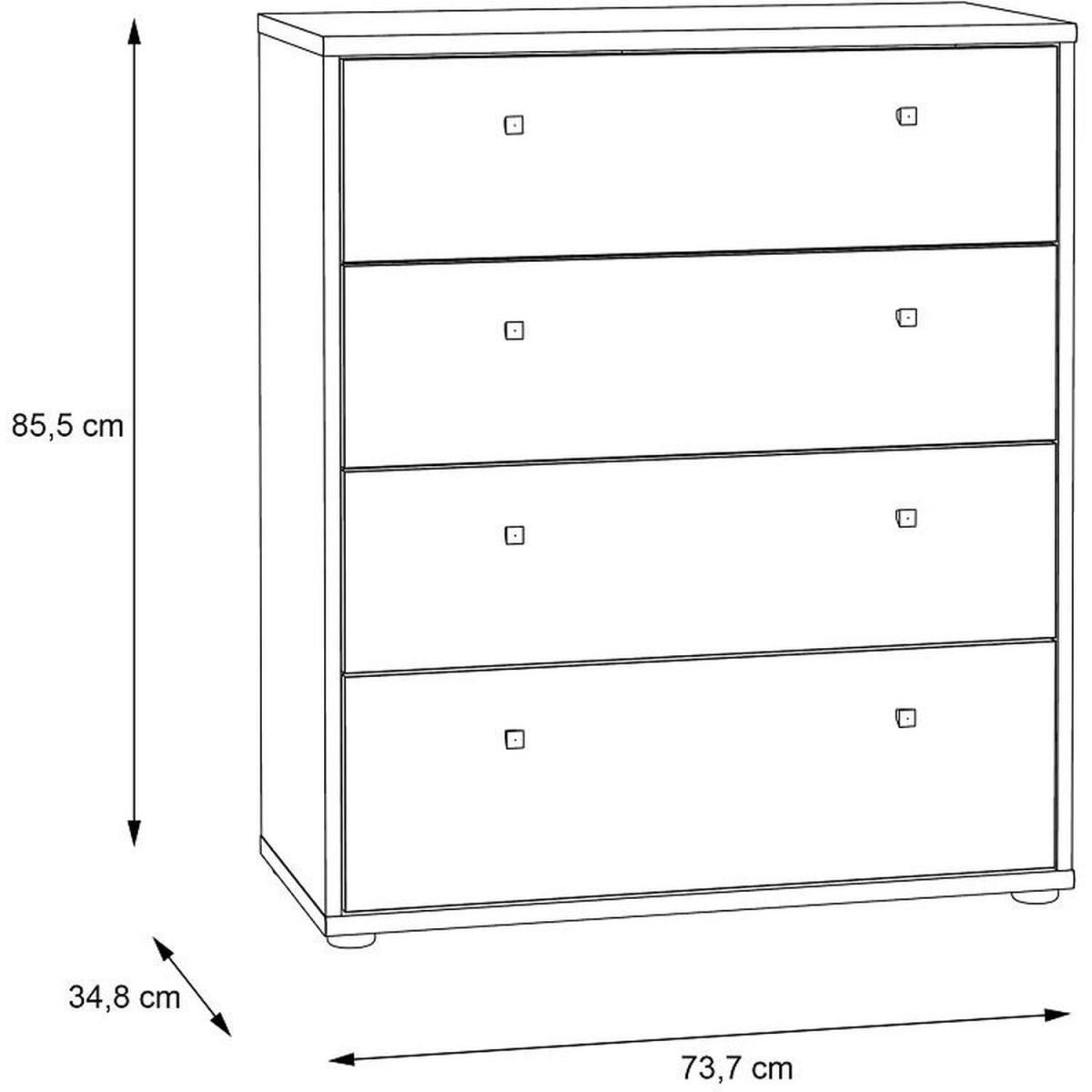 4 Drawer Chest Of Drawers Vintage Oak - Vintage – image 3
