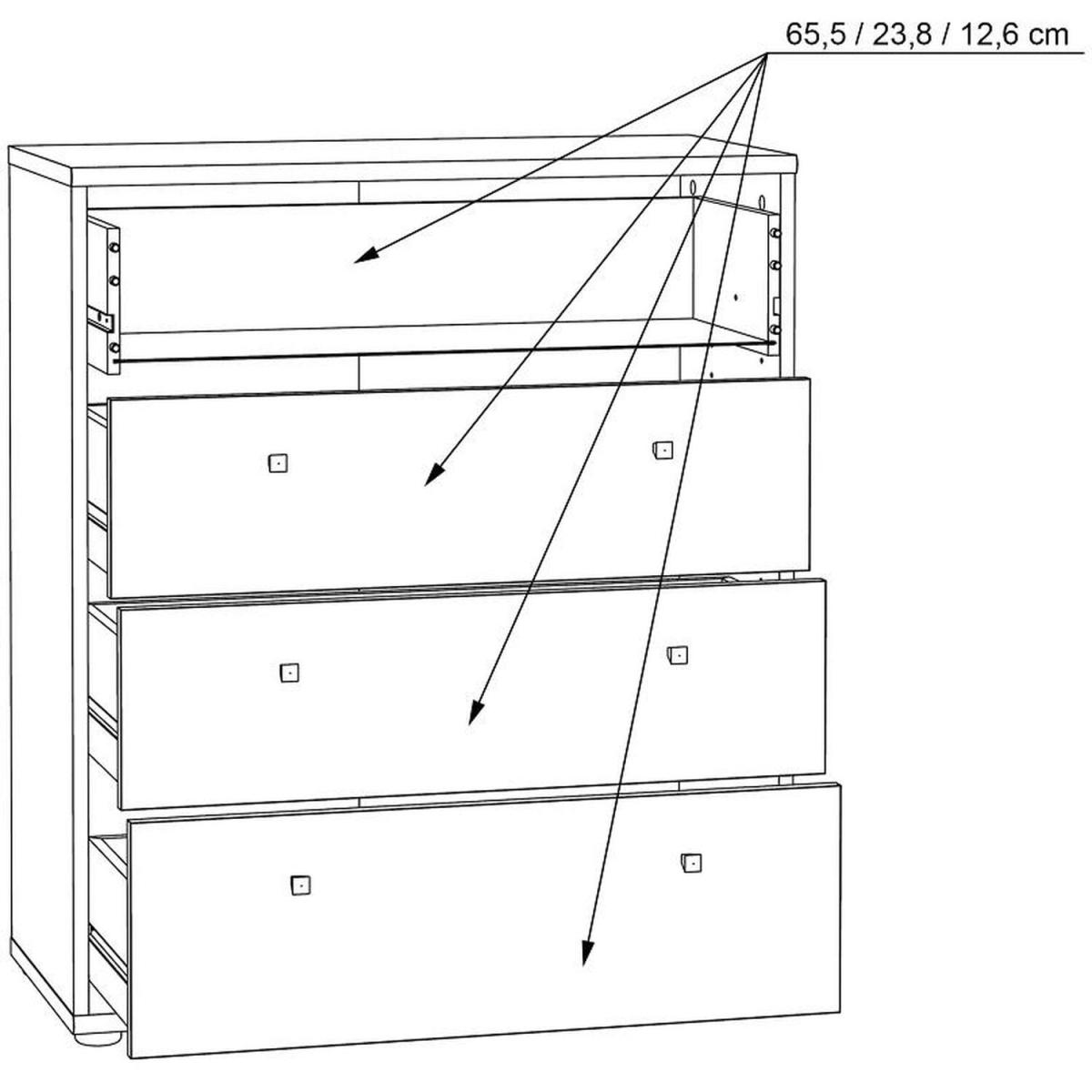 4 Drawer Chest Of Drawers Vintage Oak - Vintage – image 4