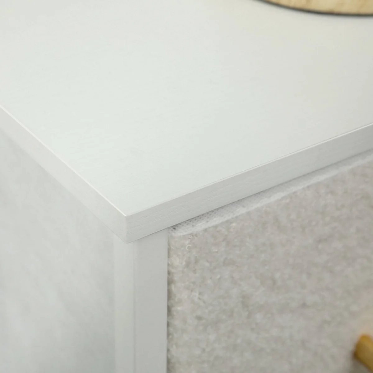 Tafi Metal and Fabric 9-Drawer Boucle Storage Chest Cream White – image 9
