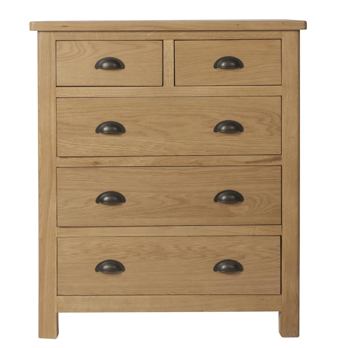 Cambridge 2 Over 3 Drawer Chest - Rustic Oak – image 3