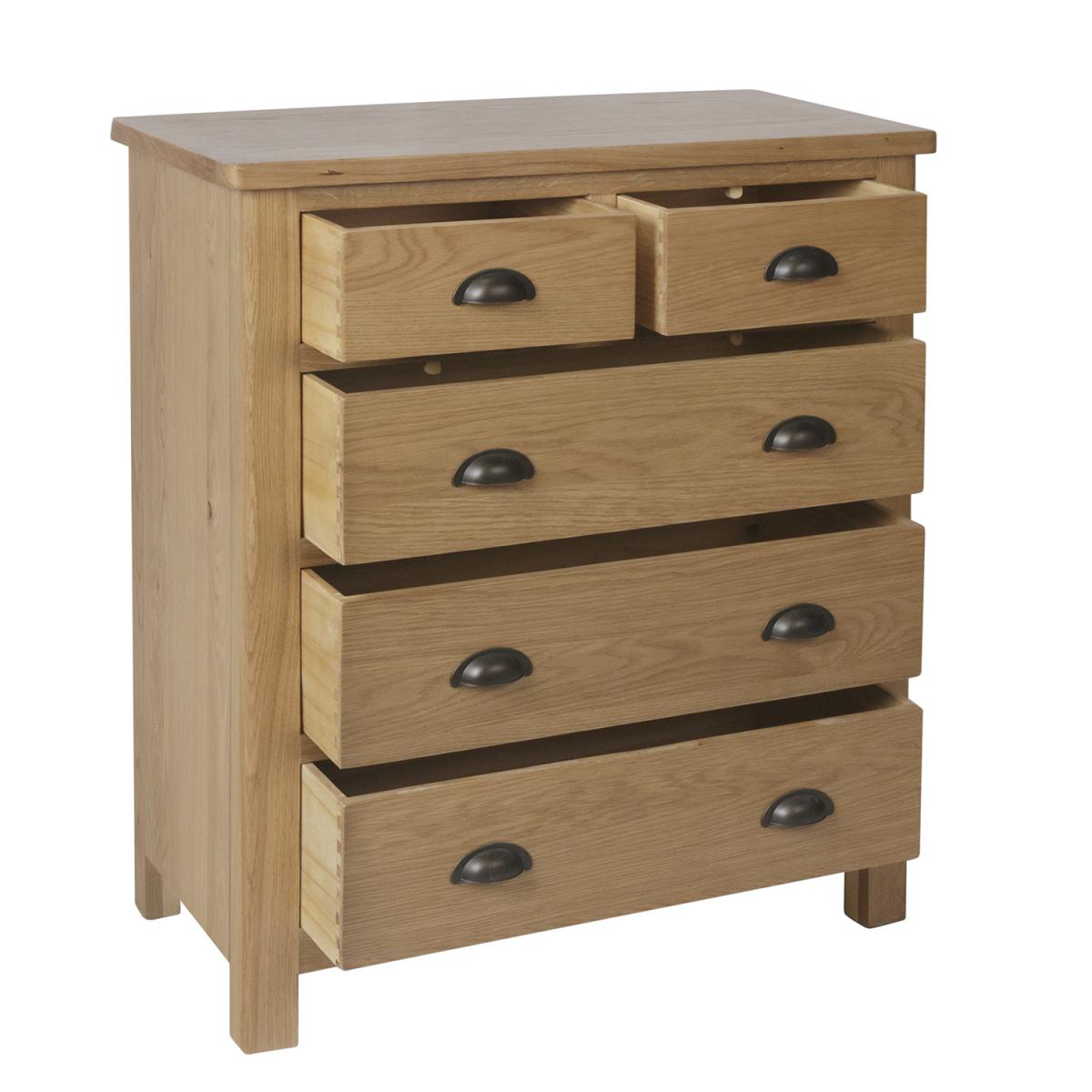 Cambridge 2 Over 3 Drawer Chest - Rustic Oak – image 4