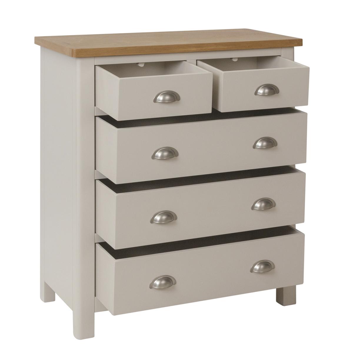 Cambridge 2 Over 3 Drawer Chest - Rustic Oak – image 9
