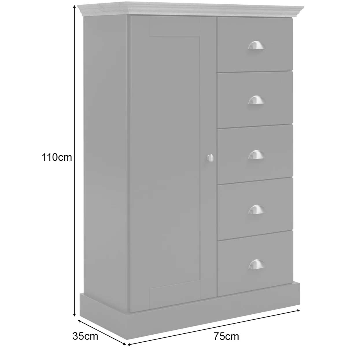 Motala Chest 1D5DR AnthraOak - Anthracite/Oak – image 3