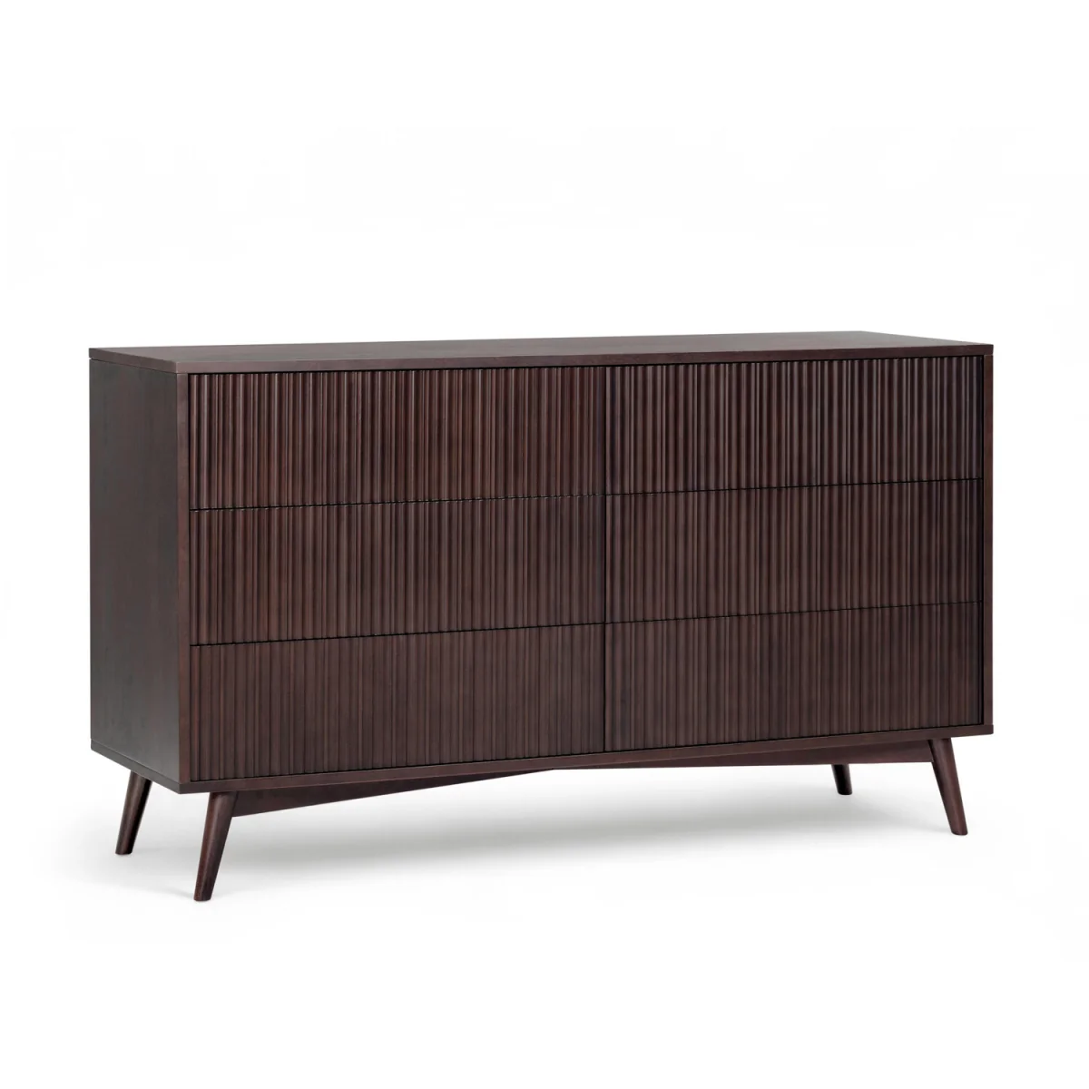 Tremolo Wide 6-Drawer Chest with Fluted Fronts, Black - Black – image 2