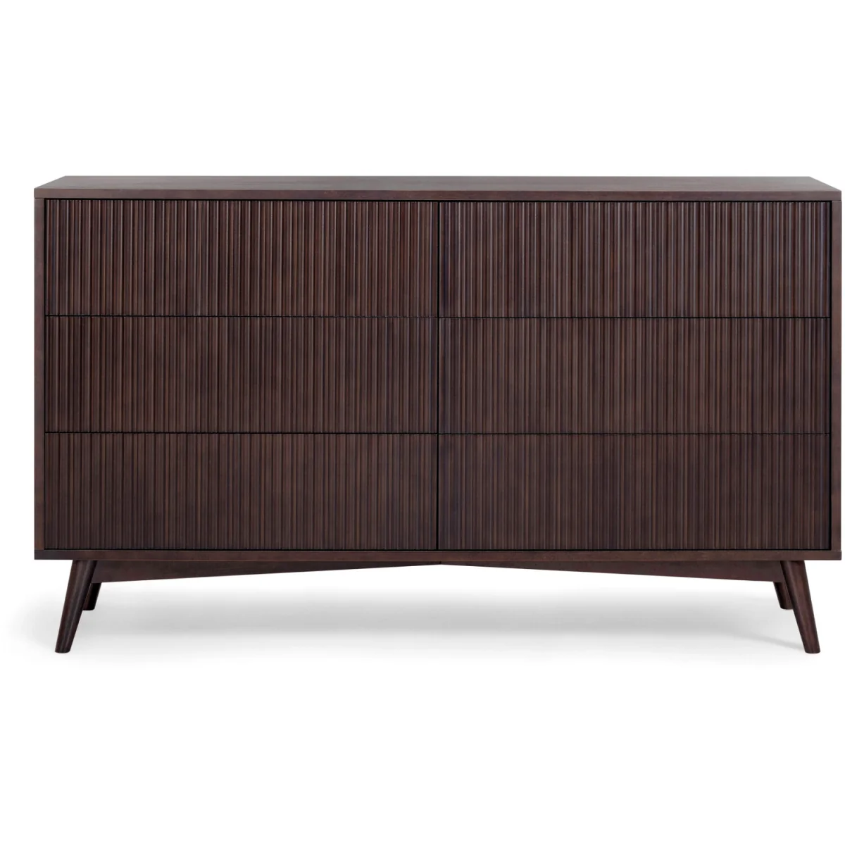Tremolo Wide 6-Drawer Chest with Fluted Fronts, Black - Black – image 4