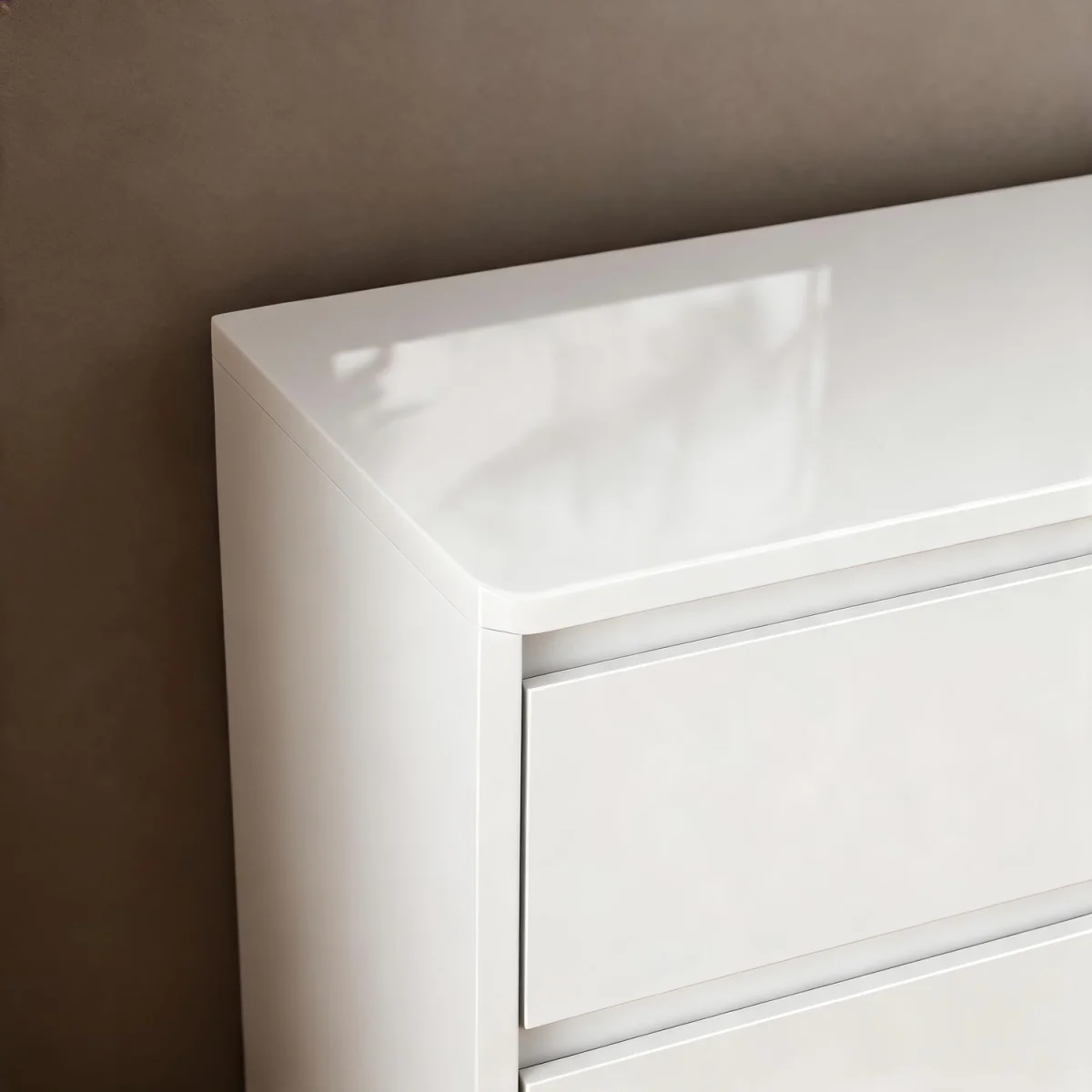 Ardenza White High Gloss 6 Drawer Wide Chest - White & White Gloss – image 5