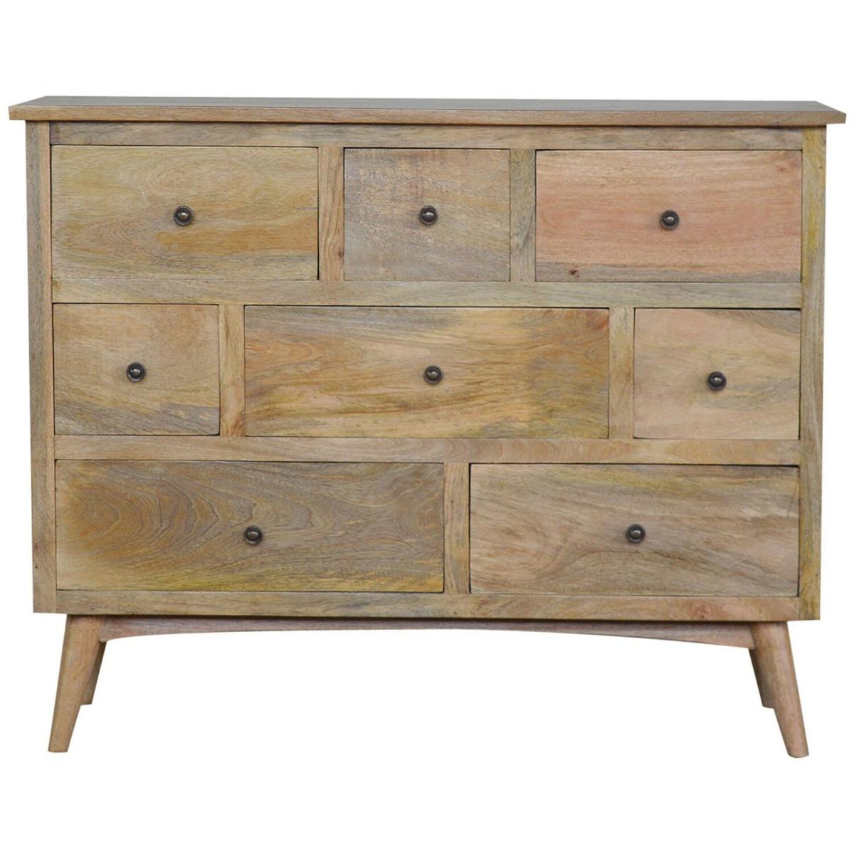 8-Drawer Chest Of Drawers Natural Oak Finish - Brown – image 2