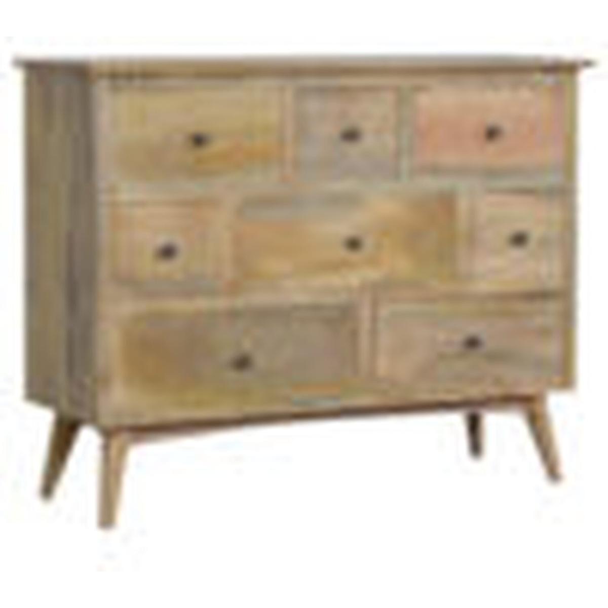 8-Drawer Chest Of Drawers Natural Oak Finish - Brown – image 3