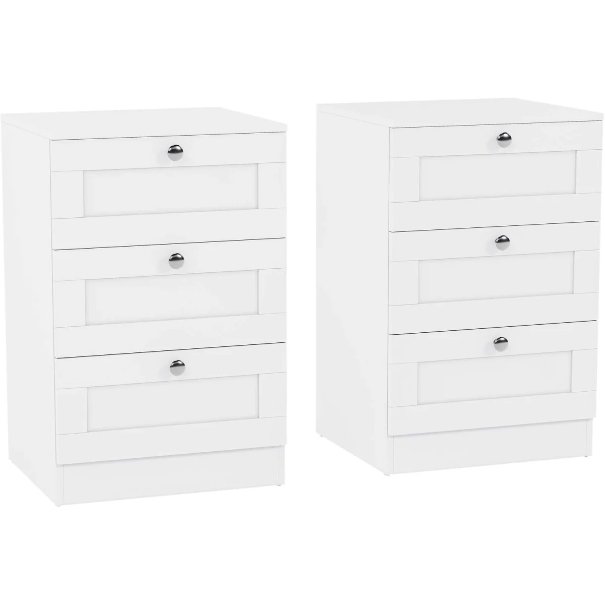 Vida Designs Altino 3 Drawer Bedside Chest Set Of 2, White - Grey – image 2