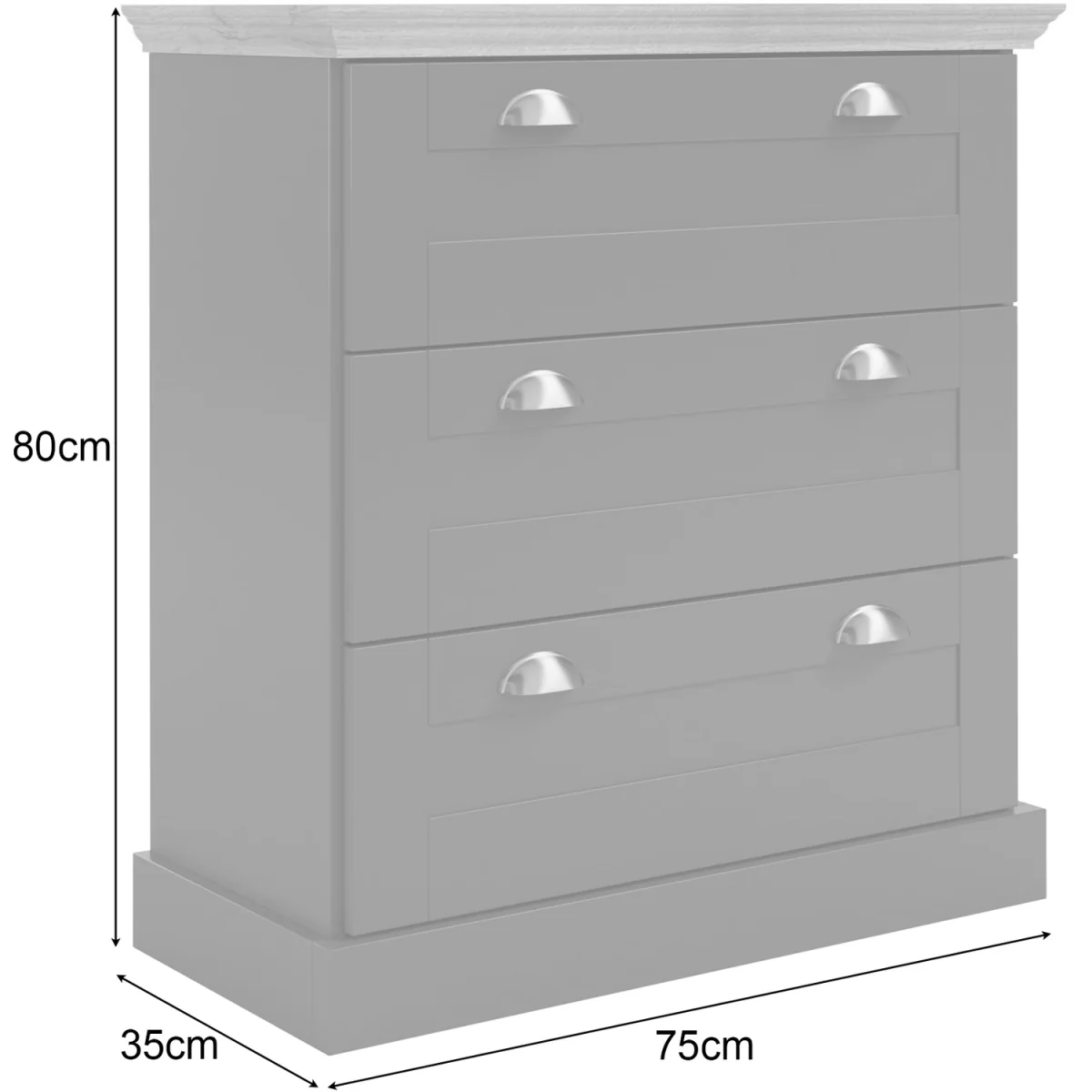 Motala Chest 3DR White - White – image 3