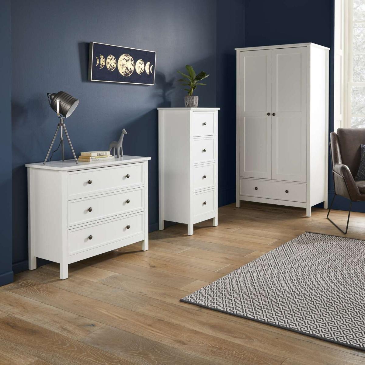 Chest of 3 Drawers with Changeable Handles in White - White – image 2
