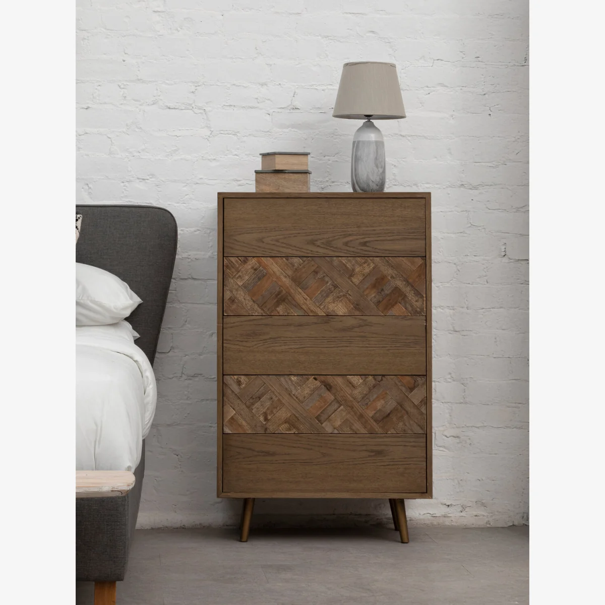 Salvar Wooden Chest of 5 Drawers - Natural