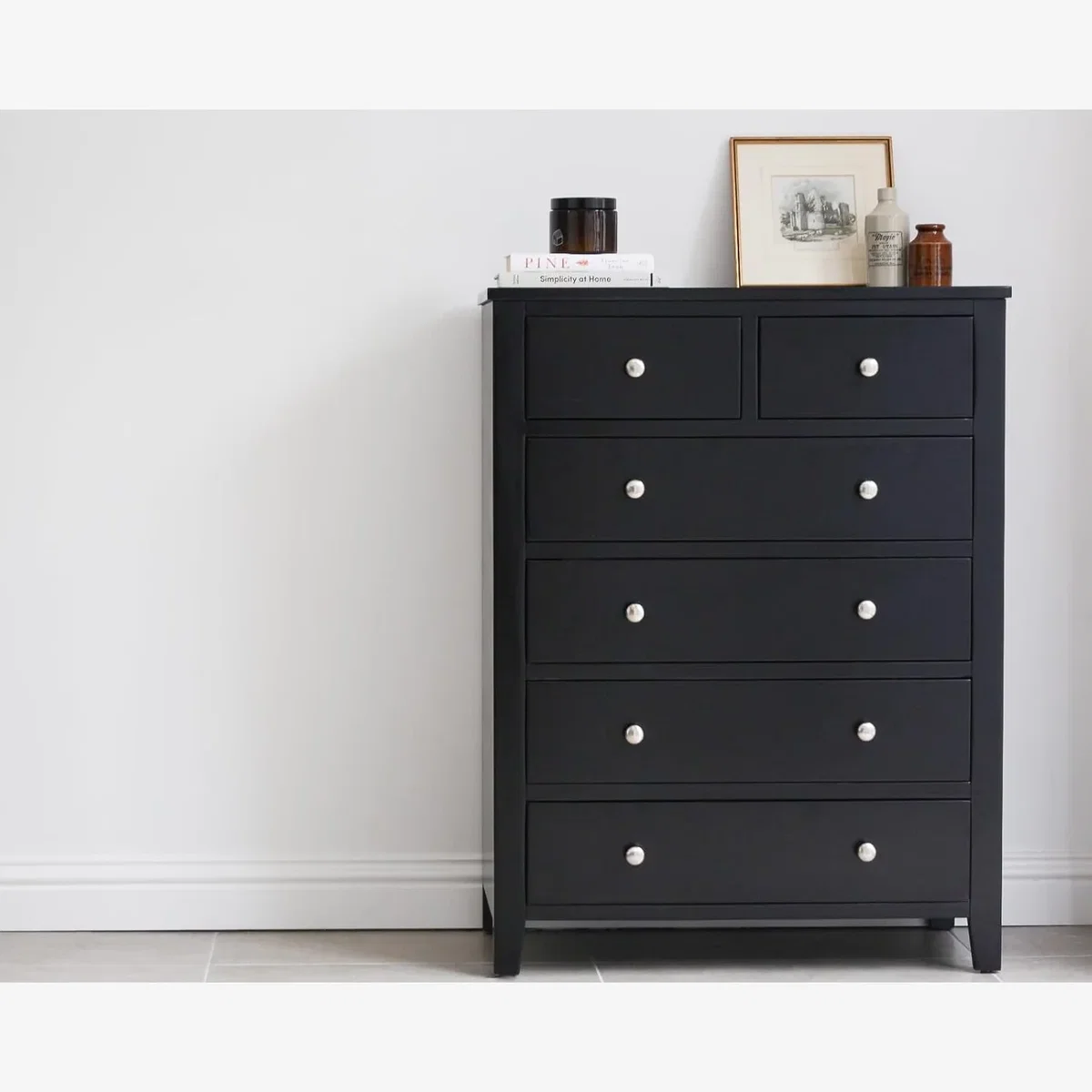 Brooklyn 2 over 4 Chest of Drawers - Black