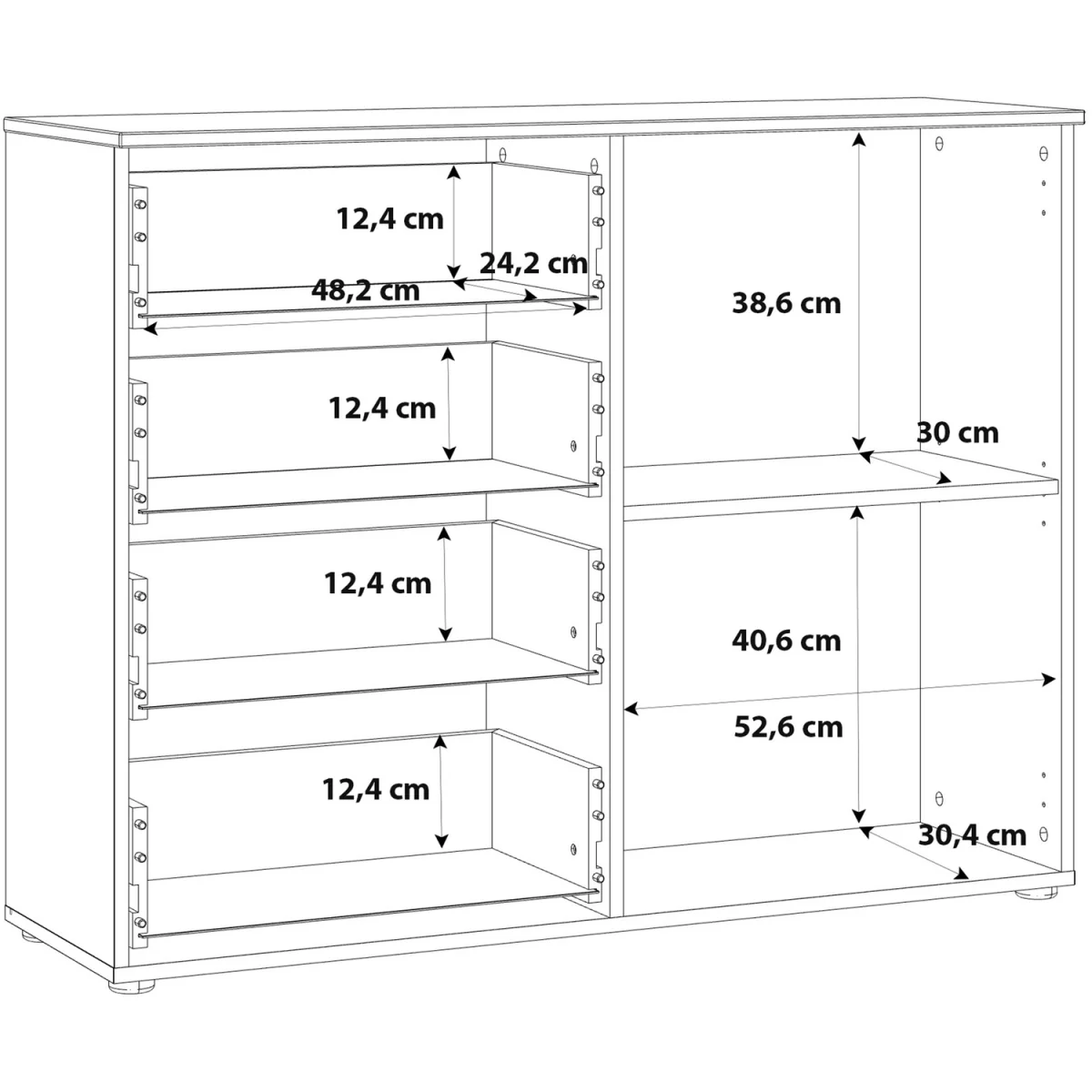 Sienna 4 Chest of Drawers 1 Door in White/White High Gloss - White – image 7