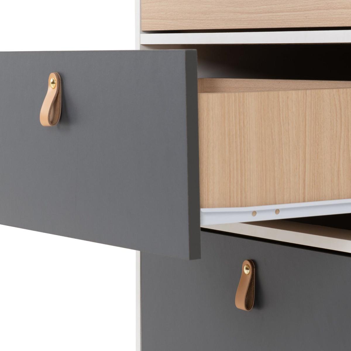 Brooklyn Chest Of 3 Drawers - White, Grey and Oak Effect – image 6