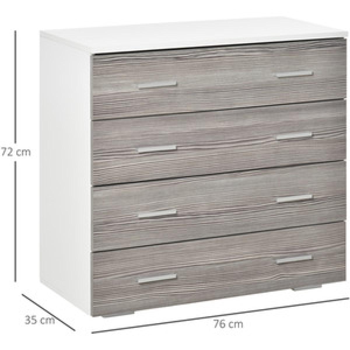 Chest of 4 Drawers - Grey, White – image 11