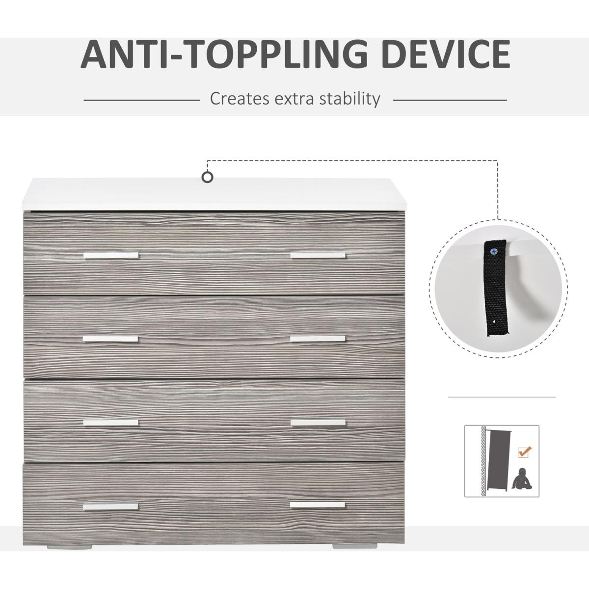 Chest of 4 Drawers - Grey, White – image 7