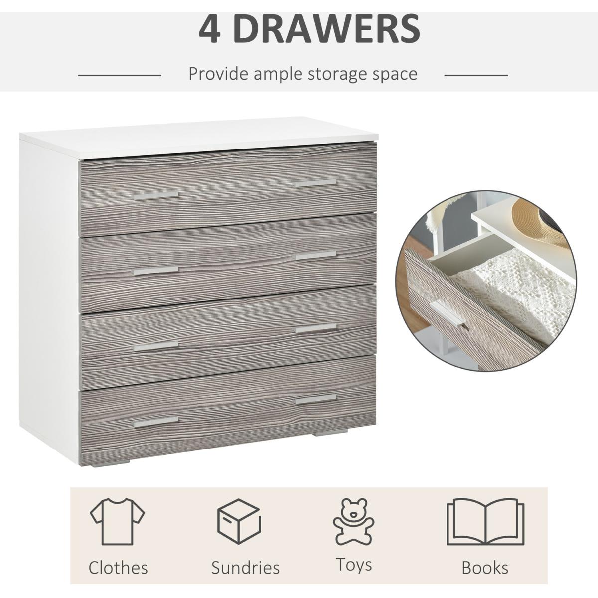 Chest of 4 Drawers - Grey, White – image 8
