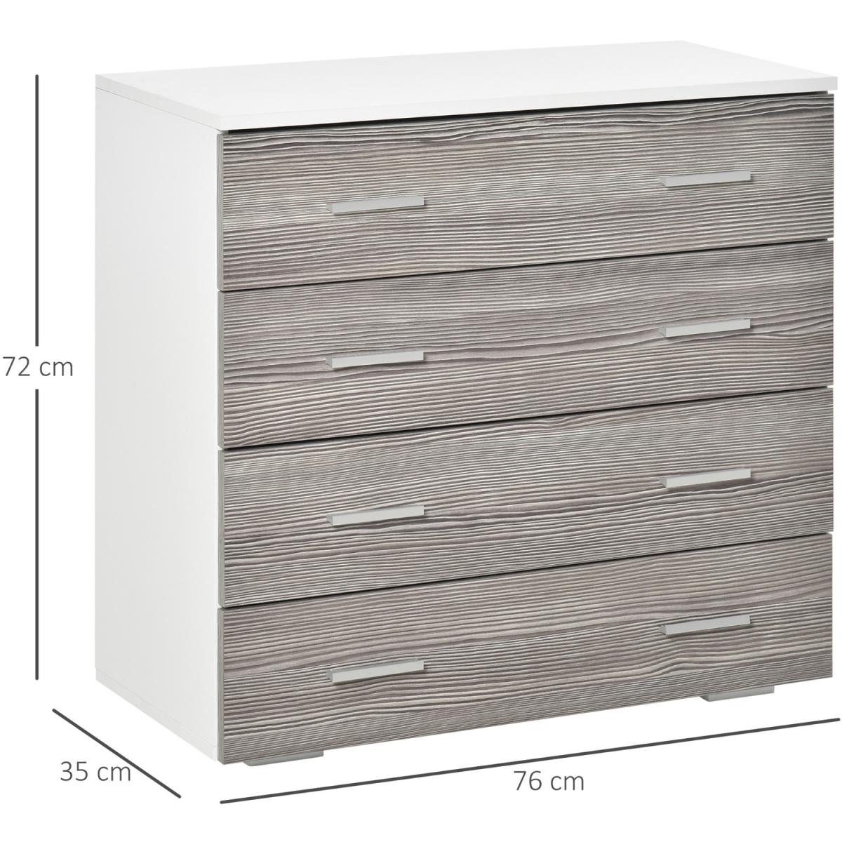 Chest of 4 Drawers - Grey, White – image 9