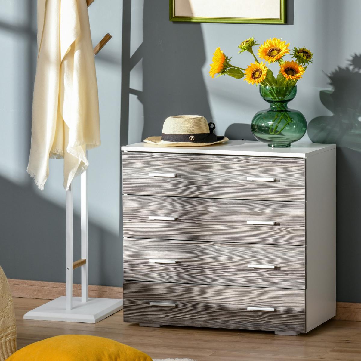 Chest of 4 Drawers - Grey, White – image 10
