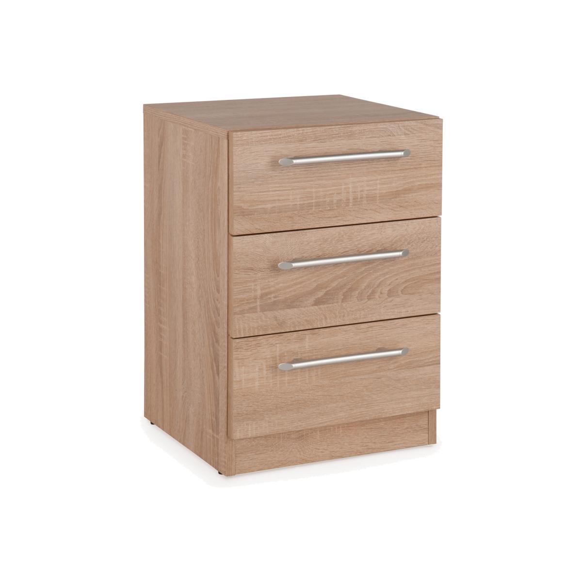 Helsinki 3 Drawer Bedside - Light Oak