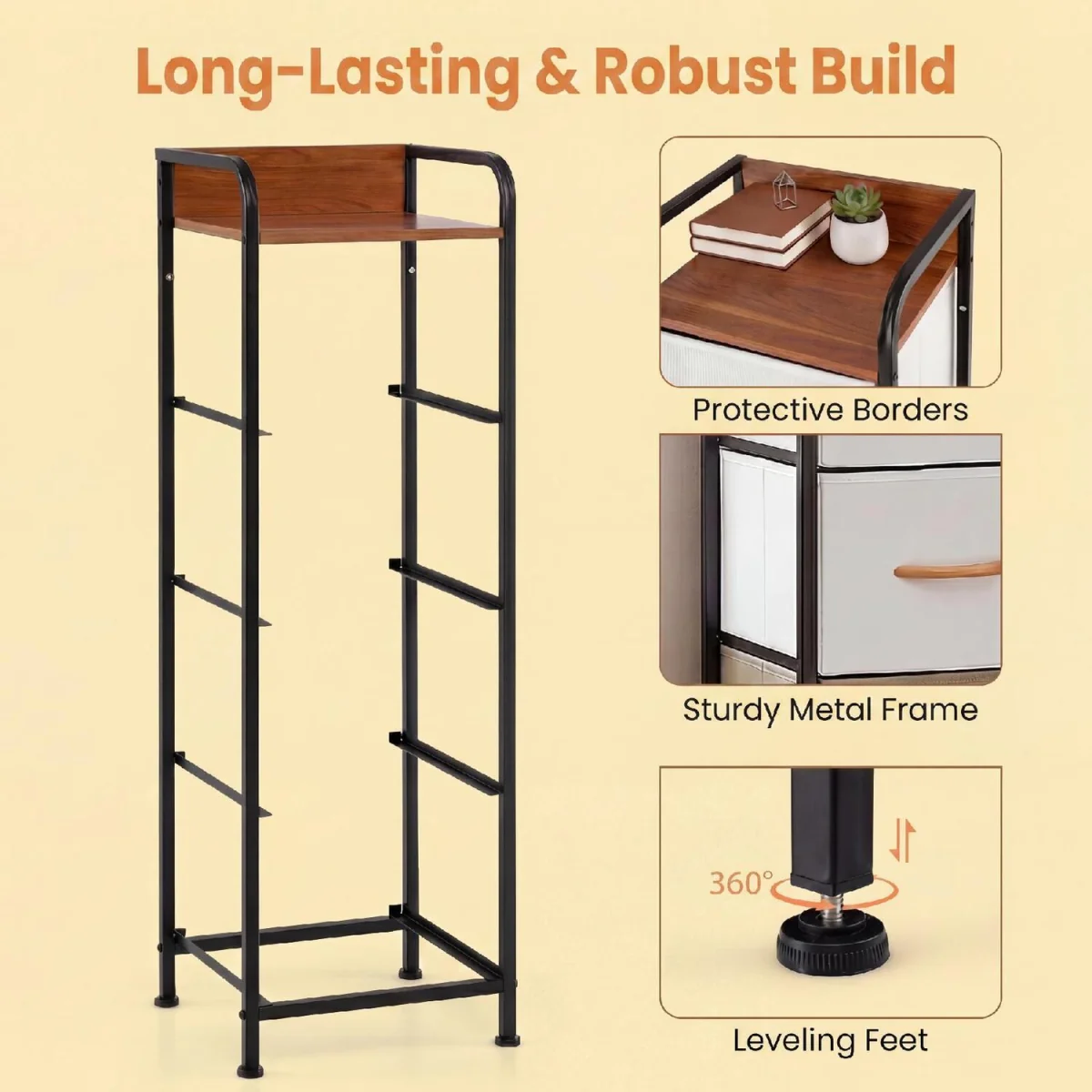 4 Drawer Metal Frame Bedroom Dresser – image 6