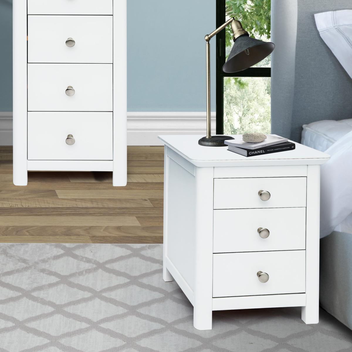 Nairn 3 drawer bedside  - white – image 2
