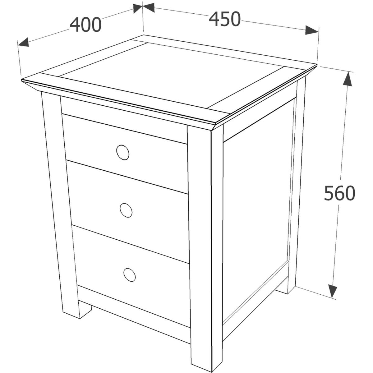 Nairn 3 drawer bedside  - white – image 6